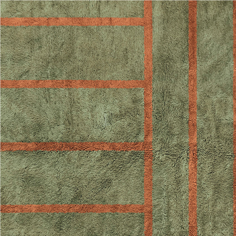 Moroccan custom rug from Beni Ourain, Wool, Green