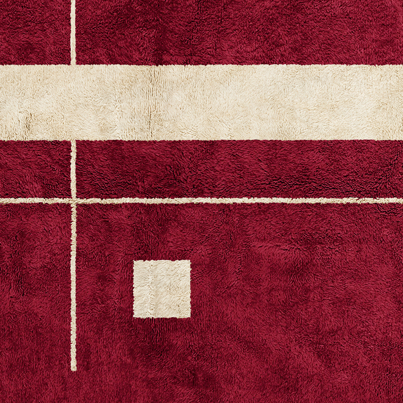 Moroccan custom rug from Beni Ourain, Wool, Red