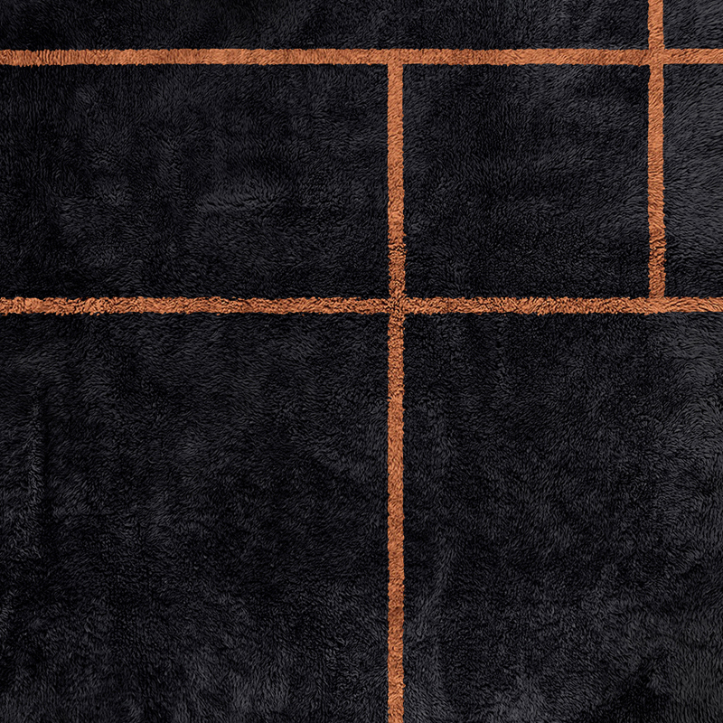 Moroccan custom rug from Beni Ourain, Wool, Black
