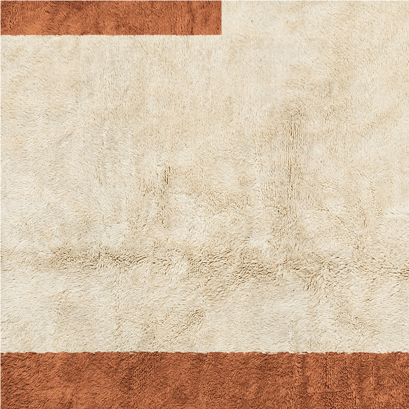 Moroccan custom rug from Beni Ourain, Wool, Orange