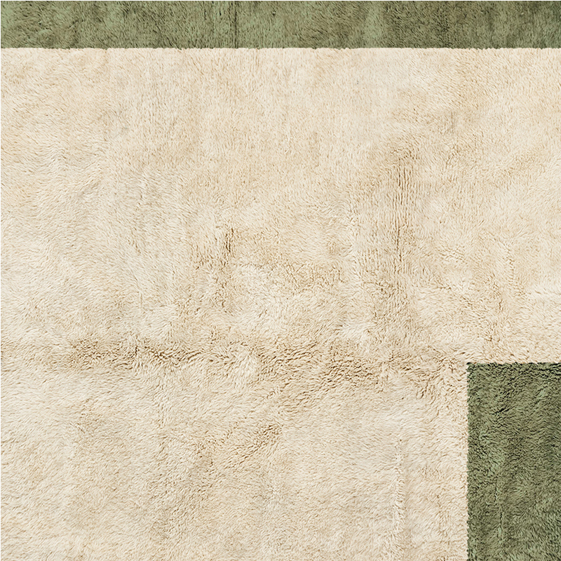 Moroccan custom rug from Beni Ourain, Wool, Green