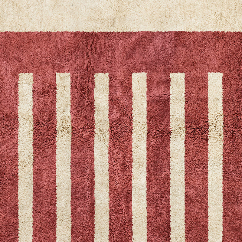 Moroccan custom rug from Beni Ourain, Wool, Red