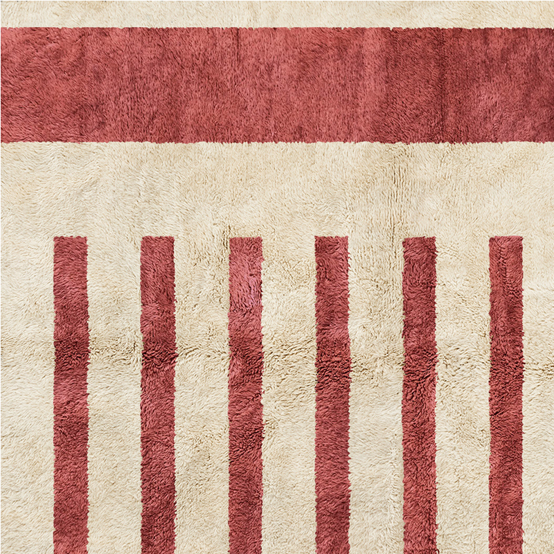 Moroccan custom rug from Beni Ourain, Wool, Red
