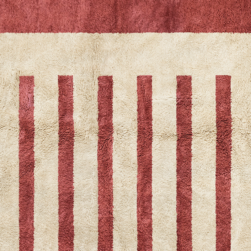 Moroccan custom rug from Beni Ourain, Wool, Red