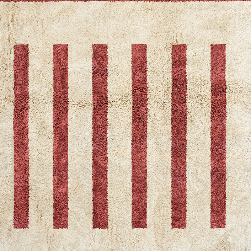 Moroccan custom rug from Beni Ourain, Wool, Red