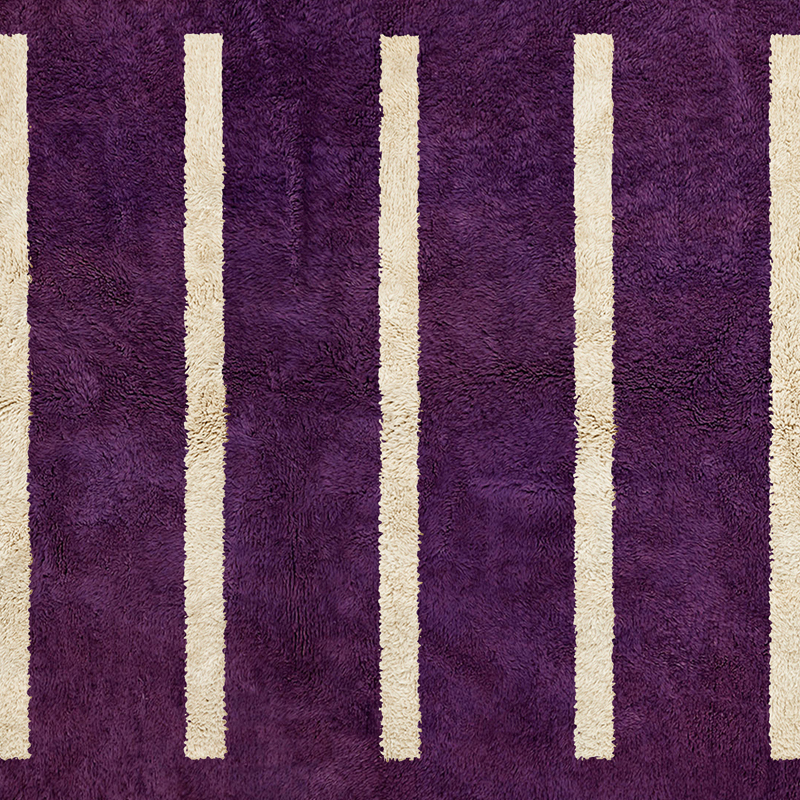 Moroccan custom rug from Beni Ourain, Wool, Purple