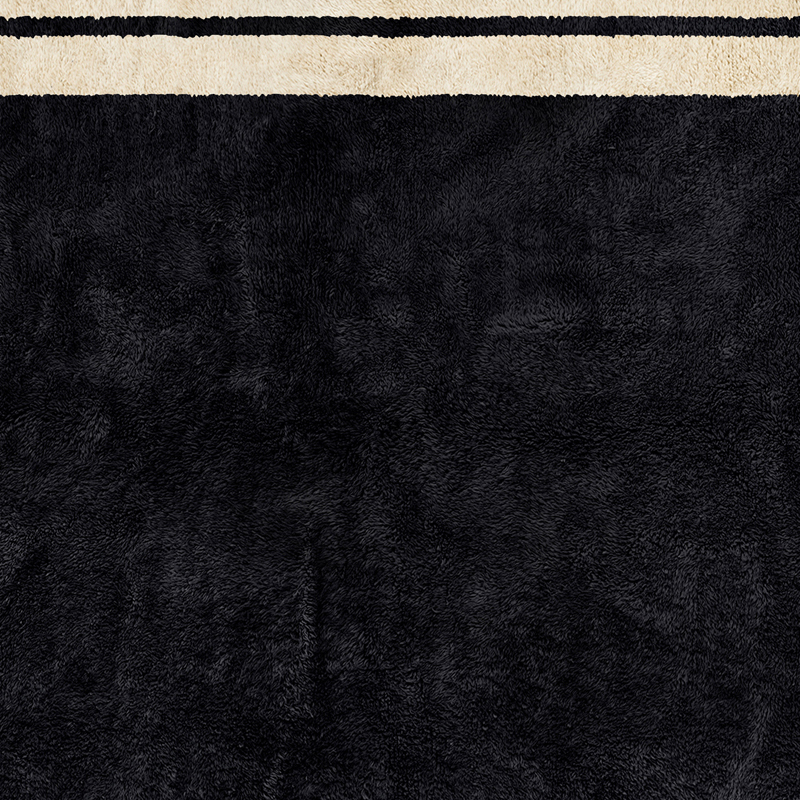 Moroccan custom rug from Beni Ourain, Wool, Black