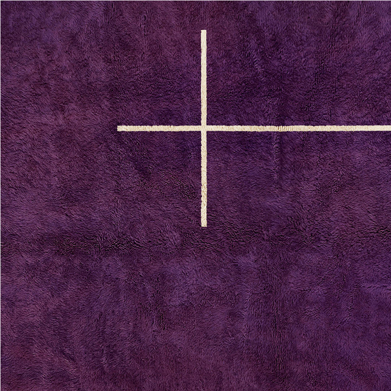 Moroccan custom rug from Beni Ourain, Wool, Purple