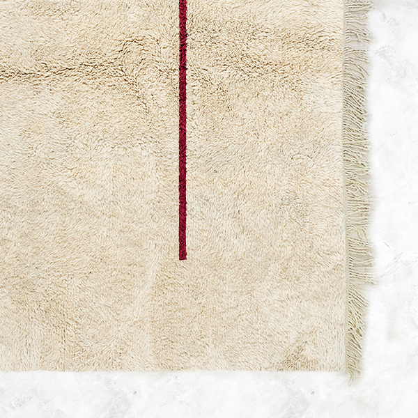 Moroccan custom rug from Beni Ourain, Wool, White