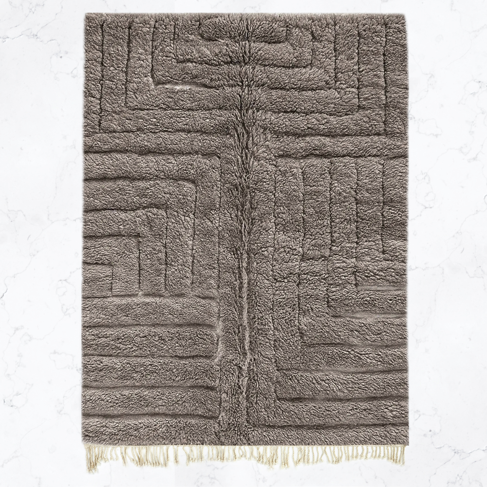 Moroccan custom rug from Beni Ourain, Wool, Gray