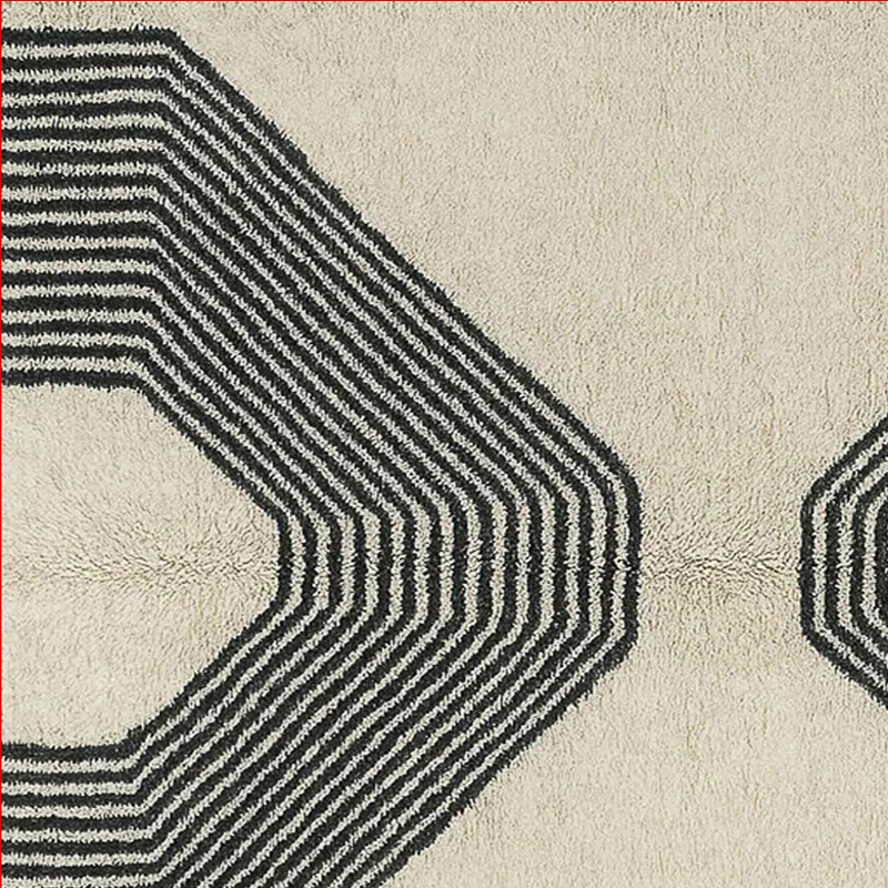Moroccan custom rug from Beni Ourain, Wool, black and white