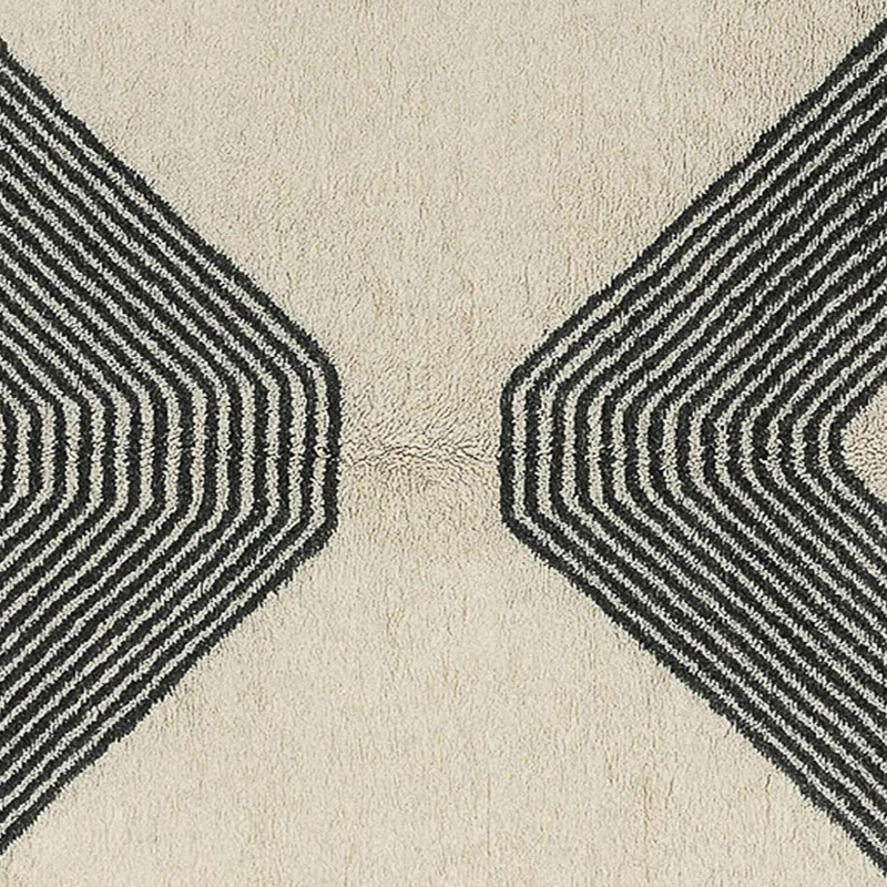 Moroccan custom rug from Beni Ourain, Wool, black and white