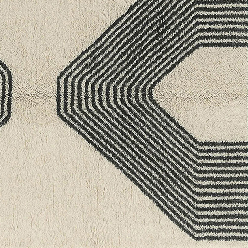 Moroccan custom rug from Beni Ourain, Wool, black and white