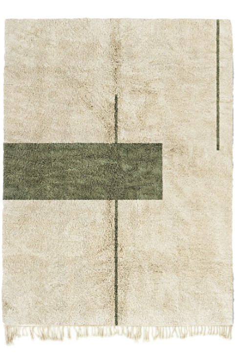 Green Abstract Rug, Green Moroccan Rug, Handmade Green Rug, 8x10 Artistic Wool Carpet, Retro Boho Rug, Bedroom Area Rug, Custom Rug