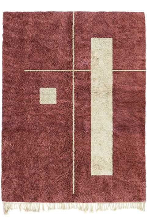 Moroccan Berber Rug, Red Rug for Bedroom Color, Berber Area Rug 9x12, Living Room Rug, Geometric Rug, Red Modern Rug