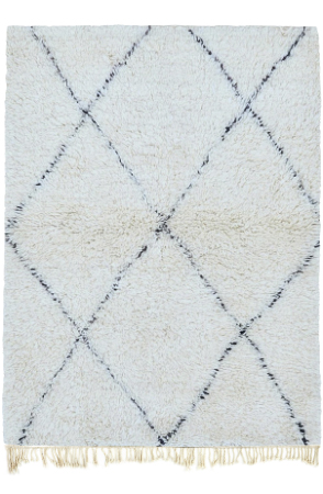 Zigzag Black and White Moroccan Rug 3365